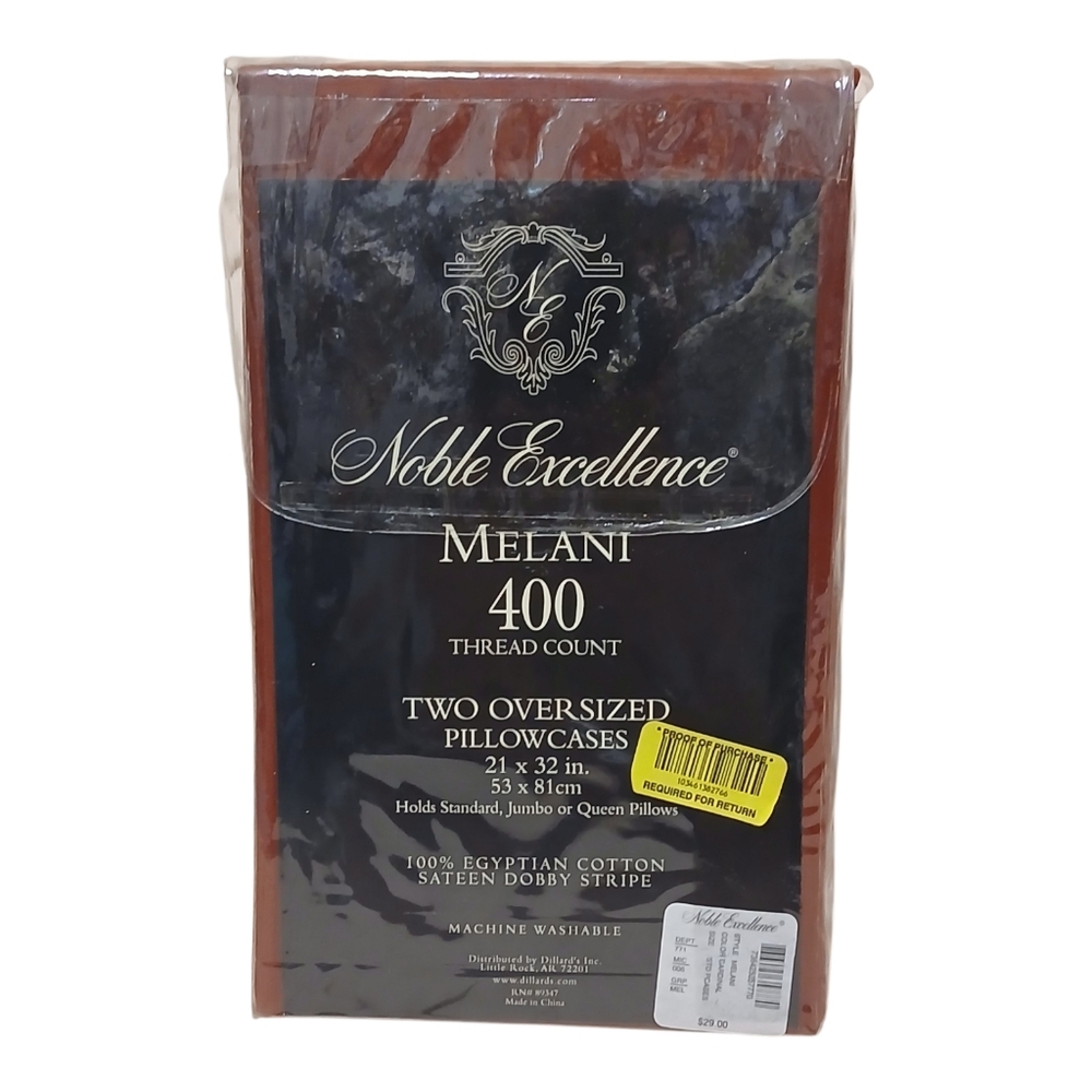 Noble Excellence Pillowcase Pair 400 Thread Count Egyptian Cotton Melani